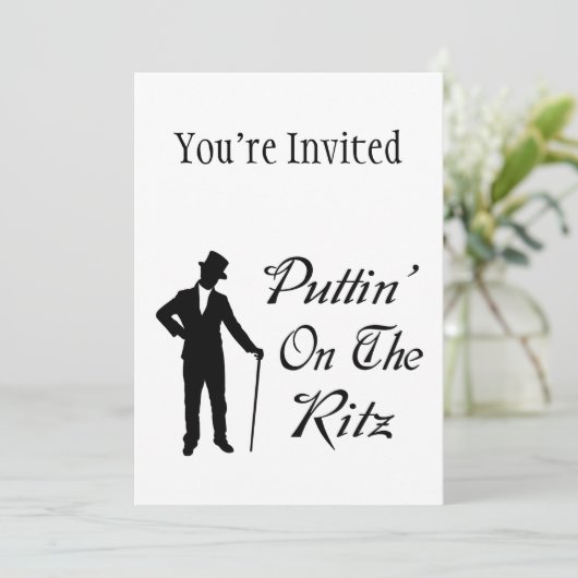 Dapper Man Puttin auf dem Ritz Einladung (Stehend Vorderseite)