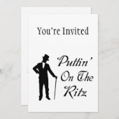 Dapper Man Puttin auf dem Ritz Einladung (Vorne/Hinten)