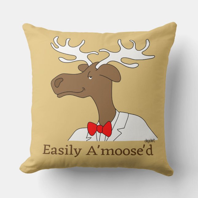 Dapper Moose Whimsical Kissen (Vorderseite)