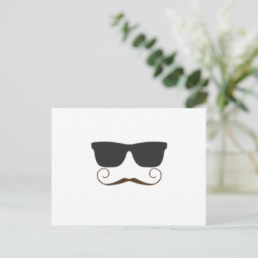 Dapper Mustache Postkarte (Stehend Vorderseite)