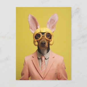 Dapper Oaster Bunny Dog Postkarte