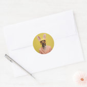Dapper Oaster Bunny Dog Runder Aufkleber (Umschlag)