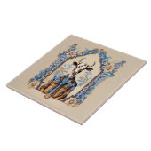 Dapper Old Wild West Cowboy Funny Cow Art Fliese (Seite)