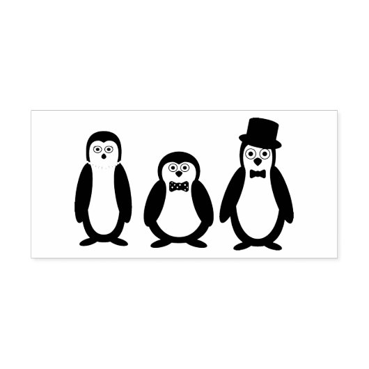 Dapper Penguins Gummistempel (Prägung)