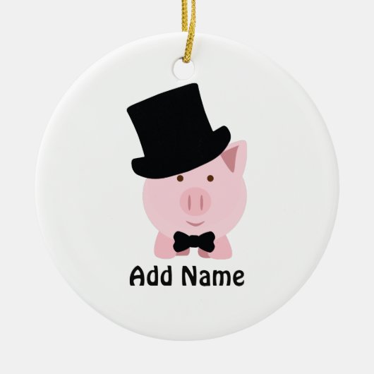 Dapper Pig Keramikornament (Vorne)