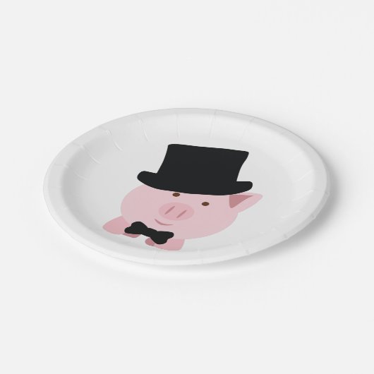 Dapper Pig Pappteller (Schrägansicht)