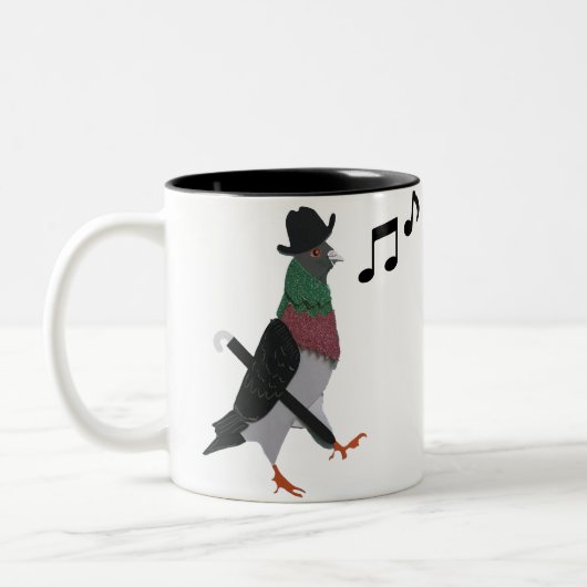 Dapper Pigeon Editable Vatertag Zweifarbige Tasse (Links)