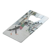 Dapper Pigeon Über Stadt Funny Geldbeutel Flaschenöffner (Vorderseite Schrägansicht)