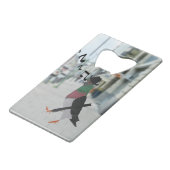 Dapper Pigeon Über Stadt Funny Geldbeutel Flaschenöffner (Rückseite Schrägansicht)