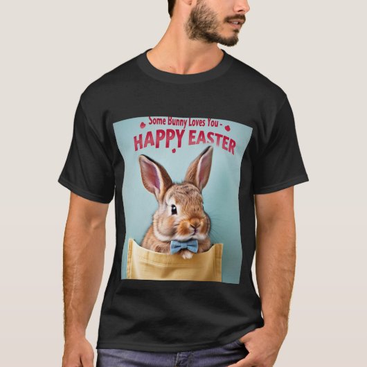 Dapper Pocket Bunny mit Bow Krawatte Mens T-Shirt (Vorderseite)