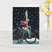 Dapper rabbit on a bicycle card karte (Gelbe Blume)