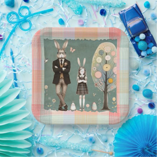 Dapper Rabbit Paper Plates Pappteller (Party)