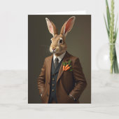 Dapper Rabbit Pattern Card Karte (Vorderseite)