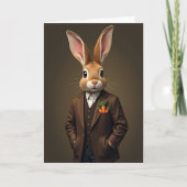 Dapper Rabbit Portrait Card Karte (Vorderseite)