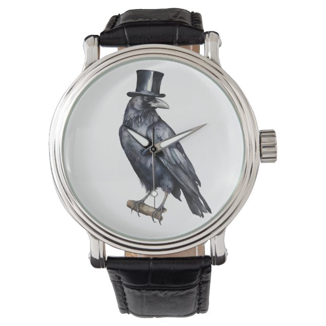 Dapper Raven in Bloom Armbanduhr (Vorderseite)