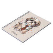 Dapper Shih Tzu-Notebook - Wasserfarbdock mit Kraw Notizblock (Linke Seite)