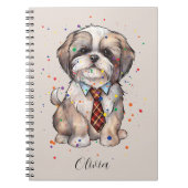 Dapper Shih Tzu-Notebook - Wasserfarbdock mit Kraw Notizblock (Vorderseite)