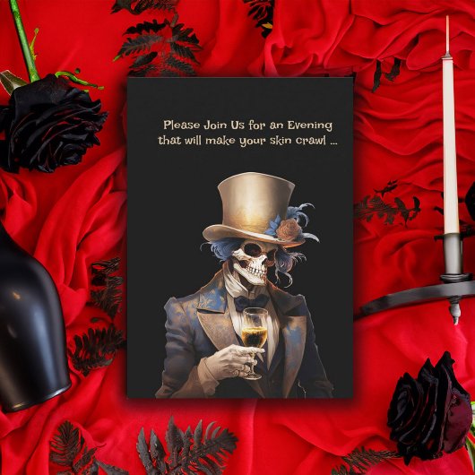 Dapper Skeleton Adult Halloween-Party Einladung
