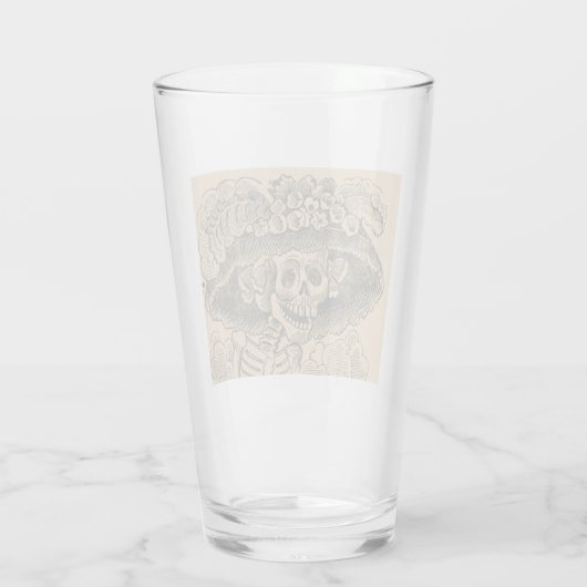 Dapper Skeleton (Calavera Catrina) (Eleganter Schä Glas (Rückseite)