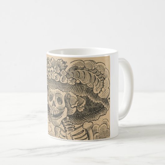 Dapper Skeleton (Calavera Catrina) (Eleganter Schä Kaffeetasse (VorderseiteRechts)