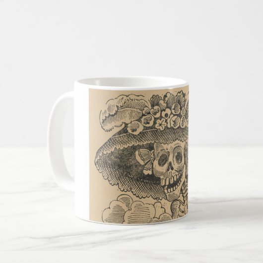 Dapper Skeleton (Calavera Catrina) (Eleganter Schä Kaffeetasse (Vorderseite Links)