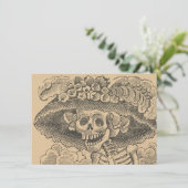 Dapper Skeleton (Calavera Catrina) (Eleganter Schä Karte (Stehend Vorderseite)
