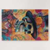 Dapper Skeleton Elegance: Tag der Toten Puzzle (Horizontal)