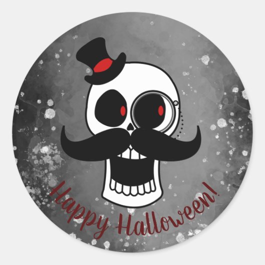 Dapper Skull Runder Aufkleber (Vorderseite)