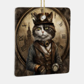 Dapper Steampunk Calico Cat Keramikornament (Rechts)
