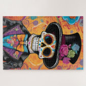 Dapper Sugar Skull Skelett: Tag der Toten Puzzle (Horizontal)