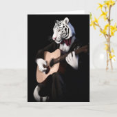 Dapper Tiger – Sophisticated Greeting Card Karte (Gelbe Blume)