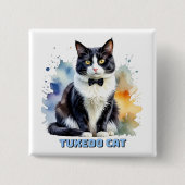 Dapper Tuxedo Cat Button (Vorderseite)