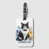 Dapper Tuxedo Cat Gepäckanhänger (Vorderseite Vertikal)