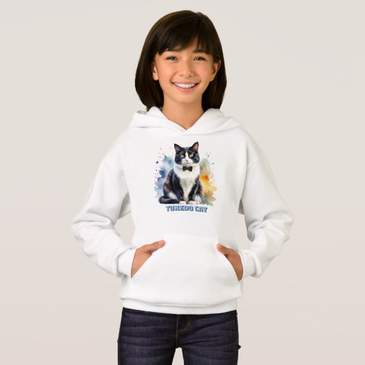 Dapper Tuxedo Cat Hoodie (Vorne ganz)