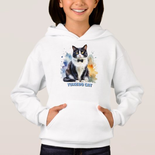 Dapper Tuxedo Cat Hoodie (Vorderseite)