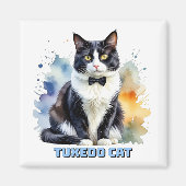 Dapper Tuxedo Cat Magnet (Vorne)