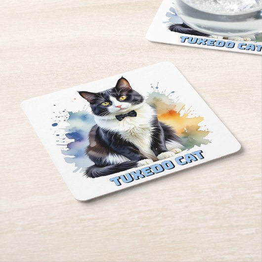 Dapper Tuxedo Cat Rechteckiger Pappuntersetzer (angewinkelt)