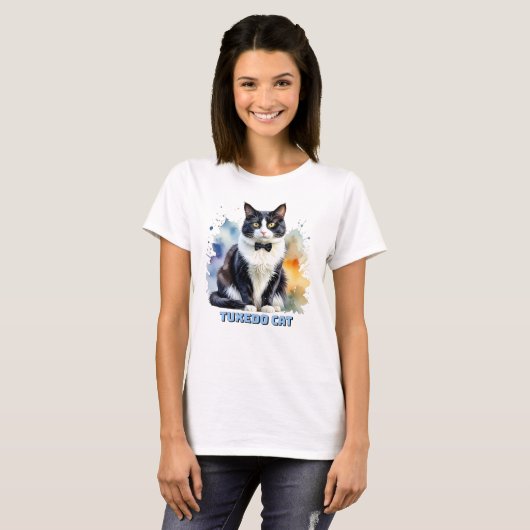 Dapper Tuxedo Cat T-Shirt (Vorne ganz)
