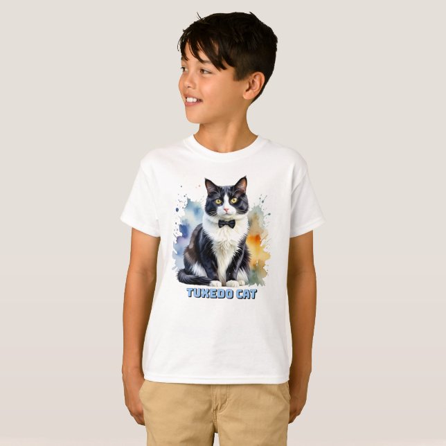 Dapper Tuxedo Cat T-Shirt (Vorne ganz)