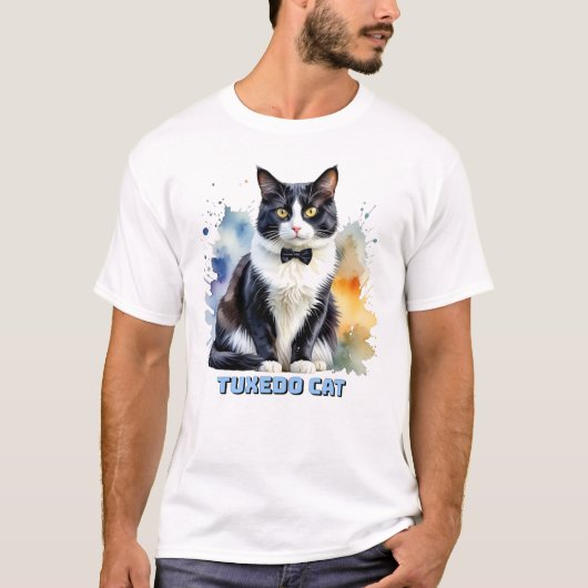 Dapper Tuxedo Cat T-Shirt (Vorderseite)