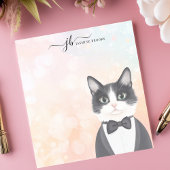 Dapper Tuxedo Cat Wasserfarbe Personalisiert Notizblock