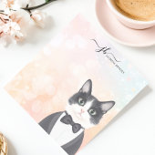 Dapper Tuxedo Cat Wasserfarbe Personalisiert Notizblock