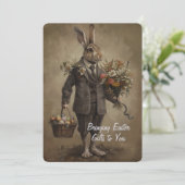 Dapper Victorian Easter Bunny With Gifts (Stehend Vorderseite)