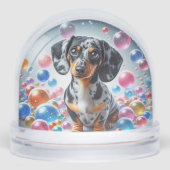 DAPPLE DACHSHUND SNOW GLOBE SCHNEEKUGELN (Vorderseite)