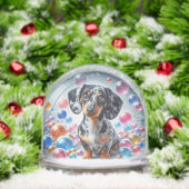 DAPPLE DACHSHUND SNOW GLOBE SCHNEEKUGELN (Weihnachten)