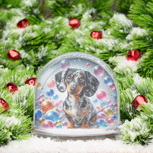 DAPPLE DACHSHUND SNOW GLOBE SCHNEEKUGELN (Weihnachten)