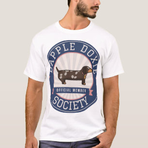Dapple Doxie Gesellschaft Dapple Dachshund Abzeich T-Shirt