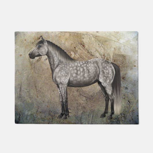 DAPPLE GRAY HORSE DOORMAT FUßMATTE (Vorderseite)