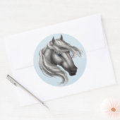 Dapple Gray Horse Head Runder Aufkleber (Umschlag)