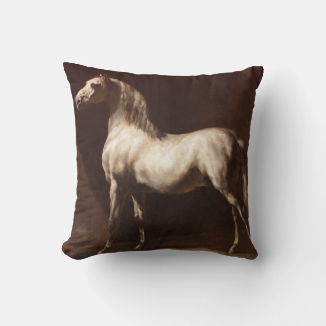 Dapple Gray Horse (von Théodore Géricault) Kissen (Vorderseite)